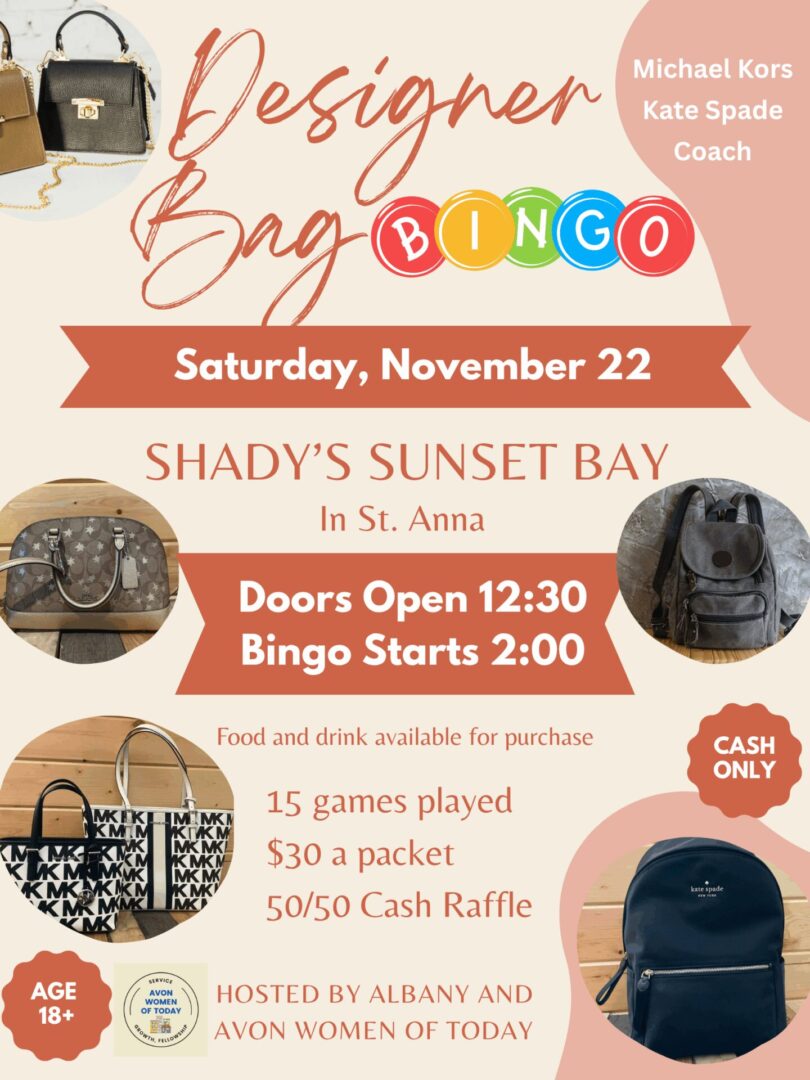 Designer bag bingo 11.22.25 Designer bag bingo 11.22.25
